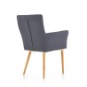 Scaun living/sufragerie Halmar K274, cadru lemn/metal, stil clasic, 62x61x92x49cm, textil, gri