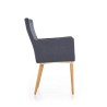 Scaun living/sufragerie Halmar K274, cadru lemn/metal, stil clasic, 62x61x92x49cm, textil, gri