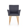Scaun living/sufragerie Halmar K274, cadru lemn/metal, stil clasic, 62x61x92x49cm, textil, gri