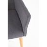 Scaun living/sufragerie Halmar K274, cadru lemn/metal, stil clasic, 62x61x92x49cm, textil, gri