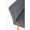 Scaun living/sufragerie Halmar K274, cadru lemn/metal, stil clasic, 62x61x92x49cm, textil, gri