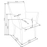 Scaun living/sufragerie Halmar K274, cadru lemn/metal, stil clasic, 62x61x92x49cm, textil, gri