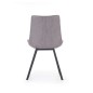 Scaun elegant tapitat, cadru metalic, pentru living sau dining, piele ecologica gri