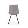 Scaun living/sufragerie Halmar K279, cadru metal,  stil scandinav, 54x43x85x47cm, piele, gri