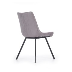 Scaun living/sufragerie Halmar K279, cadru metal,  stil scandinav, 54x43x85x47cm, piele, gri