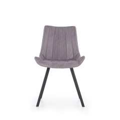 Scaun living/sufragerie Halmar K279, cadru metal,  stil scandinav, 54x43x85x47cm, piele, gri