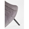 Scaun living/sufragerie Halmar K279, cadru metal,  stil scandinav, 54x43x85x47cm, piele, gri