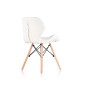 Scaun tapitat cu piele ecologica alba, stil scandinav, picioare lemn, latime 48 cm Scaun tapitat cu piele ecologica alba, stil scandinav, picioare lemn, latime 48 cm