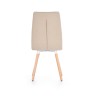 Scaun living/sufragerie Halmar K282, cadru lemn/metal, spatar matlasat, stil scandinav, 56x44x93x48cm, textil, bej