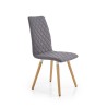 Scaun living/sufragerie Halmar K282, cadru lemn/metal, spatar matlasat, stil scandinav, 56x44x93x48cm, textil, gri