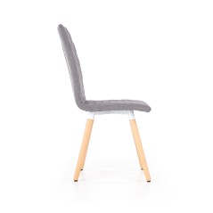 Scaun living/sufragerie Halmar K282, cadru lemn/metal, spatar matlasat, stil scandinav, 56x44x93x48cm, textil, gri