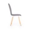 Scaun living/sufragerie Halmar K282, cadru lemn/metal, spatar matlasat, stil scandinav, 56x44x93x48cm, textil, gri