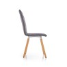 Scaun living/sufragerie Halmar K282, cadru lemn/metal, spatar matlasat, stil scandinav, 56x44x93x48cm, textil, gri