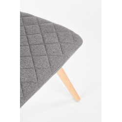 Scaun living/sufragerie Halmar K282, cadru lemn/metal, spatar matlasat, stil scandinav, 56x44x93x48cm, textil, gri