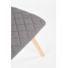 Scaun living/sufragerie Halmar K282, cadru lemn/metal, spatar matlasat, stil scandinav, 56x44x93x48cm, textil, gri