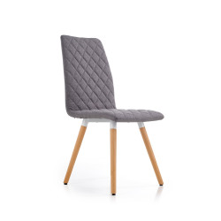 Scaun living/sufragerie Halmar K282, cadru lemn/metal, spatar matlasat, stil scandinav, 56x44x93x48cm, textil, gri