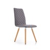 Scaun living/sufragerie Halmar K282, cadru lemn/metal, spatar matlasat, stil scandinav, 56x44x93x48cm, textil, gri