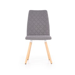 Scaun modern tapitat, cadru lemn/metal, stil scandinav, material textil, gri
