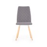 Scaun living/sufragerie Halmar K282, cadru lemn/metal, spatar matlasat, stil scandinav, 56x44x93x48cm, textil, gri