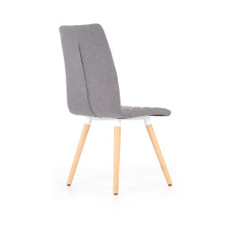 Scaun living/sufragerie Halmar K282, cadru lemn/metal, spatar matlasat, stil scandinav, 56x44x93x48cm, textil, gri