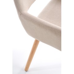 Scaun living/sufragerie Halmar K283, cadru lemn/metal,  stil scandinav, 56x56x80x48cm, textil, bej