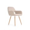 Scaun living/sufragerie Halmar K283, cadru lemn/metal, stil scandinav, 56x56x80x48cm, textil, bej