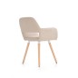 Scaun tapitat tip fotoliu, pentru living/sufragerie, stil scandinav, picioare lemn, material textil, bej Scaun tapitat tip fotoliu, pentru living/sufragerie, stil scandinav, picioare lemn, material textil, bej