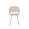 Scaun living/sufragerie Halmar K283, cadru lemn/metal, stil scandinav, 56x56x80x48cm, textil, bej
