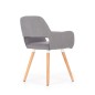 Scaun tip fotoliu, tapiterie material textil gri, cadru lemn/metal, design scandinav Scaun tip fotoliu, tapiterie material textil gri, cadru lemn/metal, design scandinav