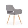 Scaun living/sufragerie Halmar K283, cadru lemn/metal, stil scandinav, 56x56x80x48cm, textil, gri