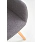 Scaun tip fotoliu, tapiterie material textil gri, cadru lemn/metal, design scandinav Scaun tip fotoliu, tapiterie material textil gri, cadru lemn/metal, design scandinav