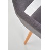 Scaun living/sufragerie Halmar K283, cadru lemn/metal, stil scandinav, 56x56x80x48cm, textil, gri