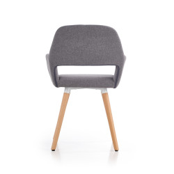 Scaun living/sufragerie Halmar K283, cadru lemn/metal,  stil scandinav, 56x56x80x48cm, textil, gri