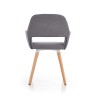 Scaun living/sufragerie Halmar K283, cadru lemn/metal, stil scandinav, 56x56x80x48cm, textil, gri
