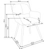 Scaun living/sufragerie Halmar K283, cadru lemn/metal, stil scandinav, 56x56x80x48cm, textil, gri