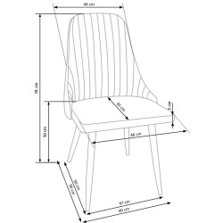 Scaun living/sufragerie Halmar K285, cadru lemn,  stil scandinav, 56x49x85x50cm, textil, bej