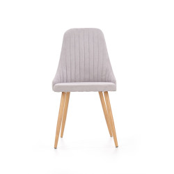 Scaun living/sufragerie Halmar K285, cadru lemn,  stil scandinav, 56x49x85x50cm, textil, gri deschis