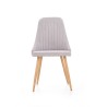 Scaun living/sufragerie Halmar K285, cadru lemn, stil scandinav, 56x49x85x50cm, textil, gri deschis