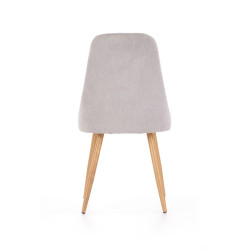 Scaun living/sufragerie Halmar K285, cadru lemn,  stil scandinav, 56x49x85x50cm, textil, gri deschis