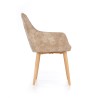 Scaun living/sufragerie Halmar K287, cadru lemn, spatar matlasat, stil scandinav, 58x61x85x50cm, piele, bej