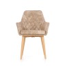 Scaun living/sufragerie Halmar K287, cadru lemn, spatar matlasat, stil scandinav, 58x61x85x50cm, piele, bej