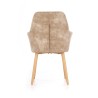 Scaun living/sufragerie Halmar K287, cadru lemn, spatar matlasat, stil scandinav, 58x61x85x50cm, piele, bej