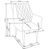 Scaun living/sufragerie Halmar K287, cadru lemn, spatar matlasat, stil scandinav, 58x61x85x50cm, piele, bej