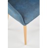 Scaun living/sufragerie Halmar K287, cadru lemn, spatar matlasat, stil scandinav, 58x61x85x50cm, piele, albastru