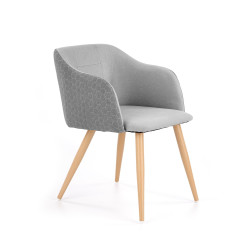 Scaun living/sufragerie Halmar K288, cadru lemn, spatar matlasat, stil scandinav, 54x61x76x46cm, textil, gri