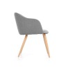 Scaun living/sufragerie Halmar K288, cadru lemn, spatar matlasat, stil scandinav, 54x61x76x46cm, textil, gri