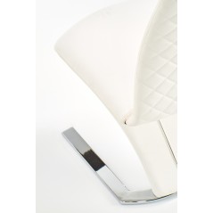 Scaun living/sufragerie Halmar K291, cadru metal,  stil modern, 45x63x101x48cm, piele, alb