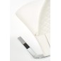 Scaun living Emma, tapitat cu piele ecologica, modern, cadru metalic, baza tip U, alb Scaun living Emma, tapitat cu piele ecologica, modern, cadru metalic, baza tip U, alb