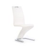 Scaun living/sufragerie Halmar K291, cadru metal, stil modern, 45x63x101x48cm, piele, alb