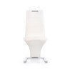 Scaun living/sufragerie Halmar K291, cadru metal, stil modern, 45x63x101x48cm, piele, alb